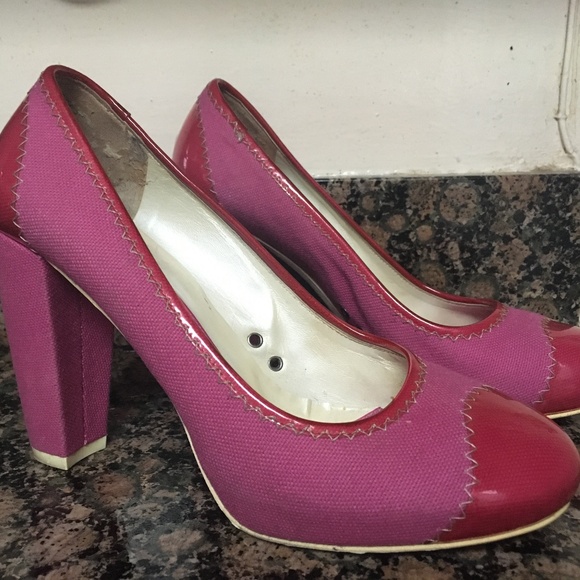 Vintage Theory hot pink shoes mall goth Y2K size 8 - Picture 1 of 11